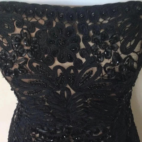 Sue Wong black strapless embellished lace cocktail dress Size 4 - Picture 6 of 11